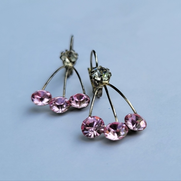 3 prong pink diamond earrings - Picture 3 of 3